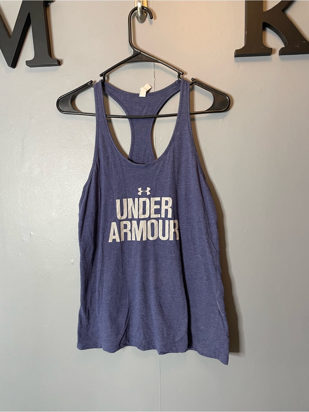 Under Armour‎ Women's Dark Blue Racerback Tank Top Logo size medium